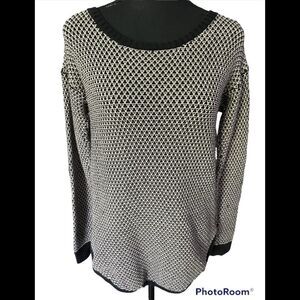 SPENDID crew neck rounded bottom hem cotton /rayon/silk blend knit sweater sz XS